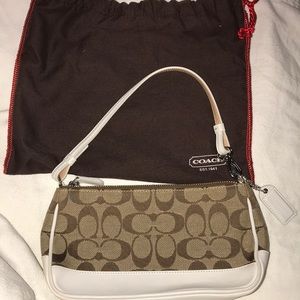 Authentic small Coach white handbag